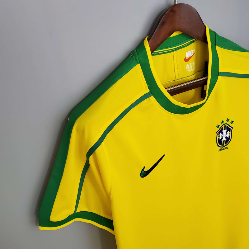 Camisa Retrô Seleção Brasil 1998/98 Home - ResPeita Sports 