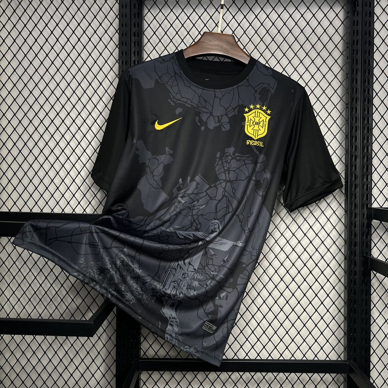 CAMISA DA SELEÇÃO DO BRASIL 25/26 PRETO EDIÇÃO ESPECIAL