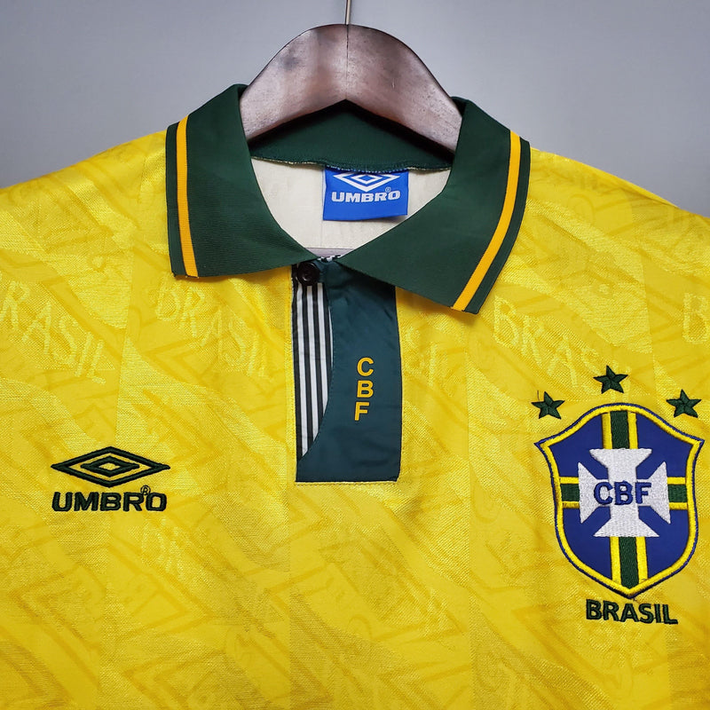 Camisa Retrô Seleção Brasil 1991/93 Home - ResPeita Sports 