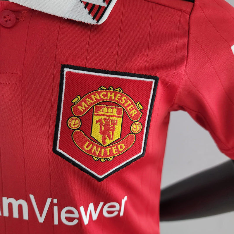 Conjunto Infantil Manchester United 2022/23 - Home - ResPeita Sports 